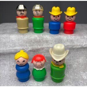 Fisher Price Little People Figures Set of 7 Toys Vintage 1960s
